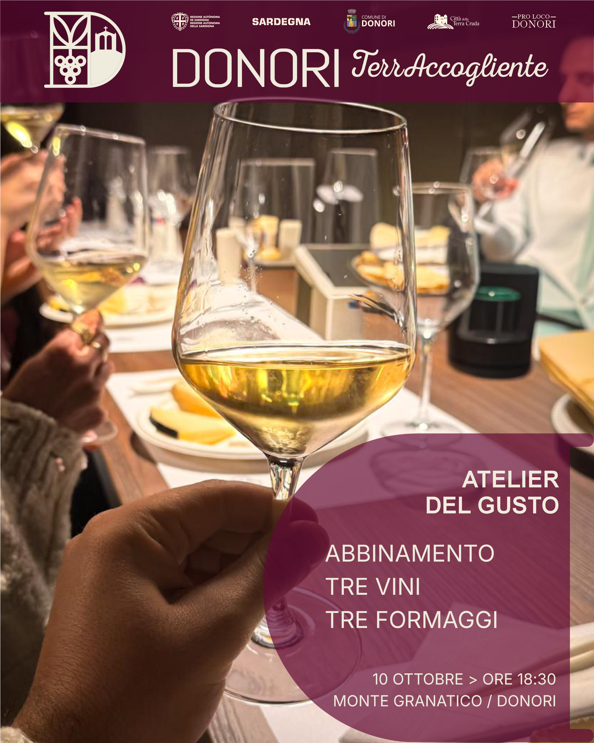 Atelier del Gusto - Percorso di abbinamento vini e formaggi